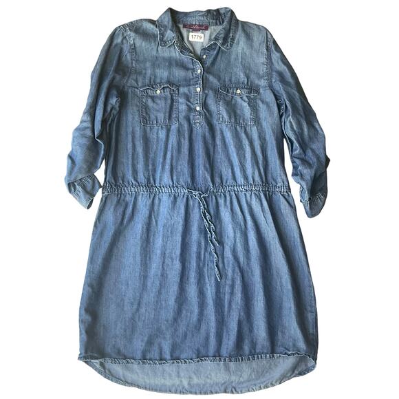 Gloria Vanderbilt Women’s 3/4 Sleeve Knee Length Soft Denim Dress size M, Blue - Picture 1 of 13